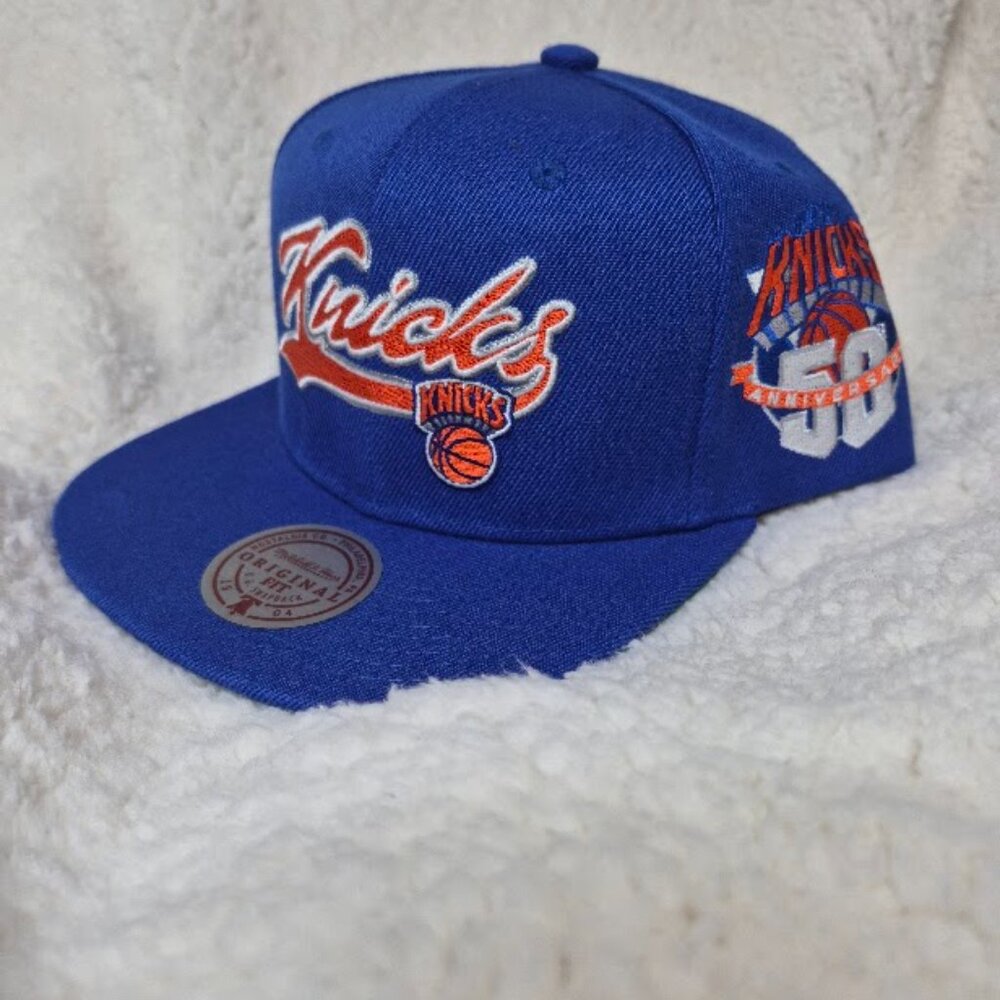 Mitchell & Ness NY Knicks Oversweep Snap Cap Blue One Size 50th Aniversary New - Picture 4 of 12